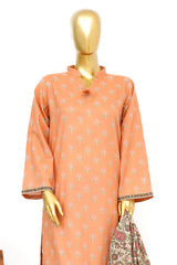 Bin Saeed Stitched 3 Piece Exclusive Printed Lawn Vol-14 Suit-LSM-3262-RUST