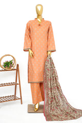 Bin Saeed Stitched 3 Piece Exclusive Printed Lawn Vol-14 Suit-LSM-3262-RUST