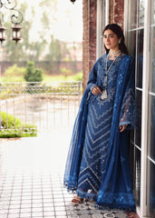 Sardinia Unstitched 3 Piece Emb Lawn Eid Suit-Terrace Blue