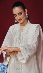 Shamooz Stitched 3 Piece Formals Collection'2025-White SEM-0748