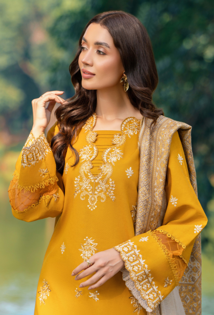 Onora By Humdum Unstitched 3 Piece Emb Khaddar Winter Collection'2024