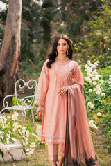 Lamhay by Panache Apparel Stitched Luxury Lawn Collection-Lush Peach