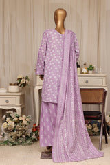 Bin Saeed Stitched 3 Piece Printed Lawn With Farshi Shalwar Vol-04 Suit-LSM-3375-LALIC