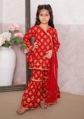 Modest Stitched 3 Piece Festive Edit Vol-02 Collection'2025-10190-Red