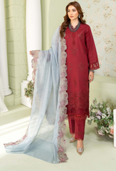 Baad e Baharaan By Humdum Unstitched 3 Piece Emb Lawn Collection'2024-D-08