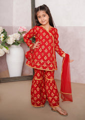 Modest Stitched 3 Piece Festive Edit Vol-02 Collection'2025-10190-Red