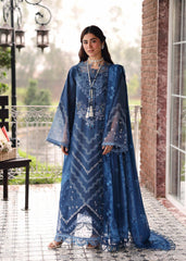 Sardinia Unstitched 3 Piece Emb Lawn Eid Suit-Terrace Blue