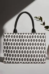 Fineur Canvas Tote Bag Premium Handle - White