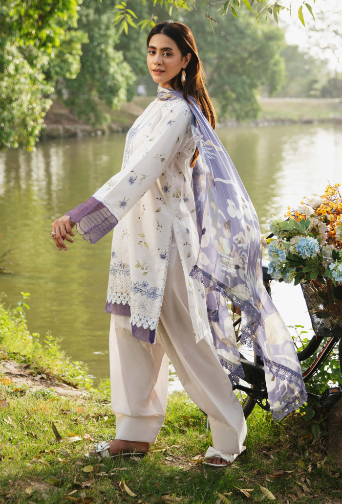 Summer Breeze By Humdum Unstitched 3 Piece Printed Emb Lawn Collection'2025-D-03