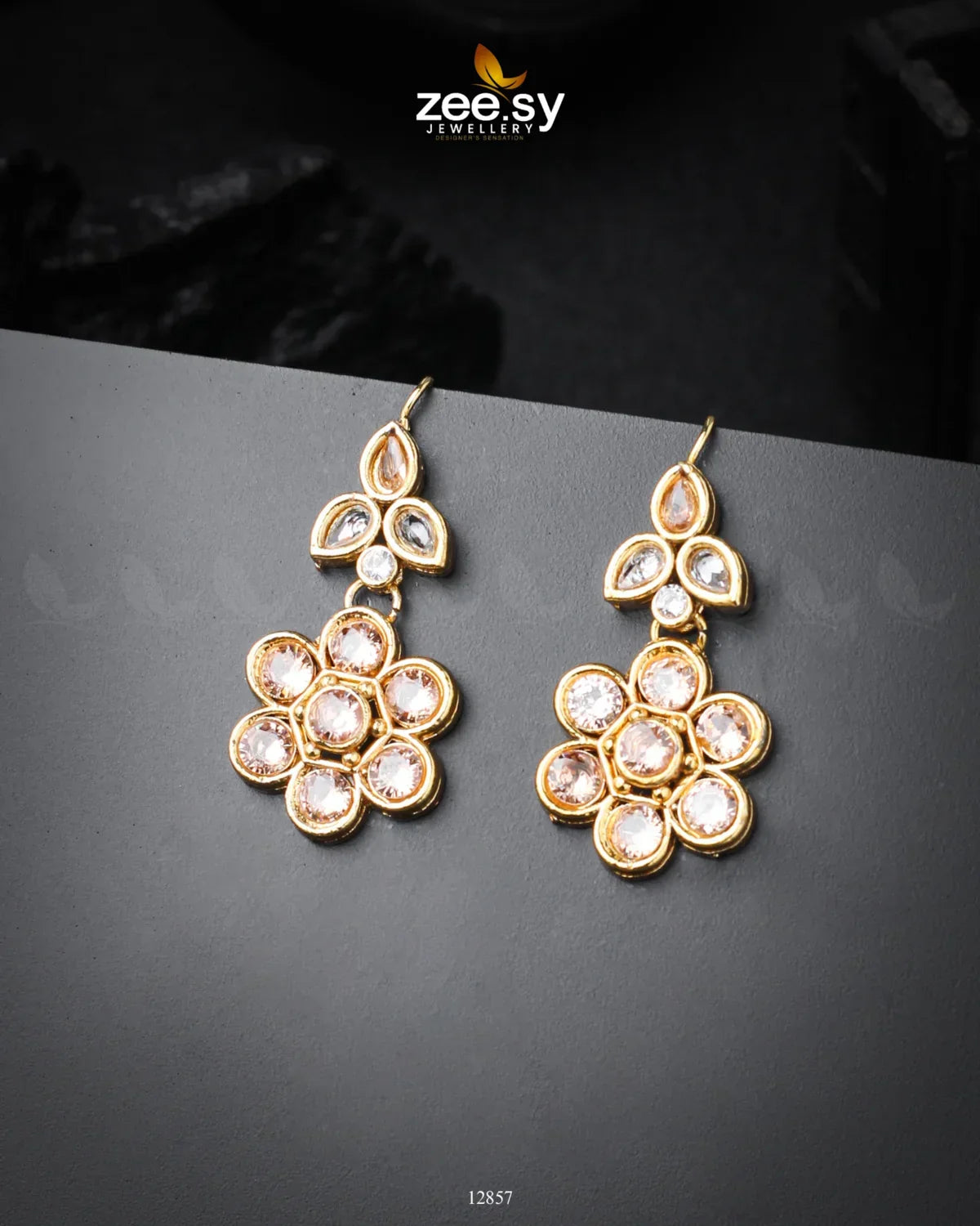 Primrose Earrings Golden Champagne - Zeesy Jewellery