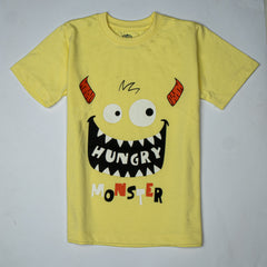 Kjunction Boys Half Sleeves-Printed T-Shirt (Hungry)