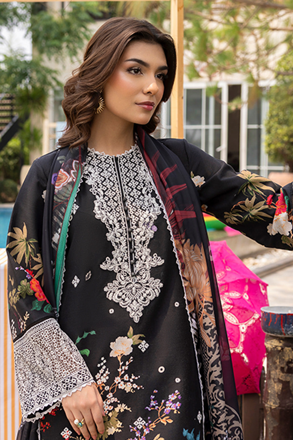 Mojito By Meeral Unstitched 3 Piece Lawn Collection'2025-Black - Zestel