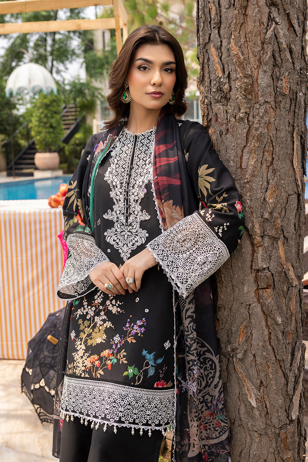 Mojito By Meeral Unstitched 3 Piece Lawn Collection'2025-Black - Zestel