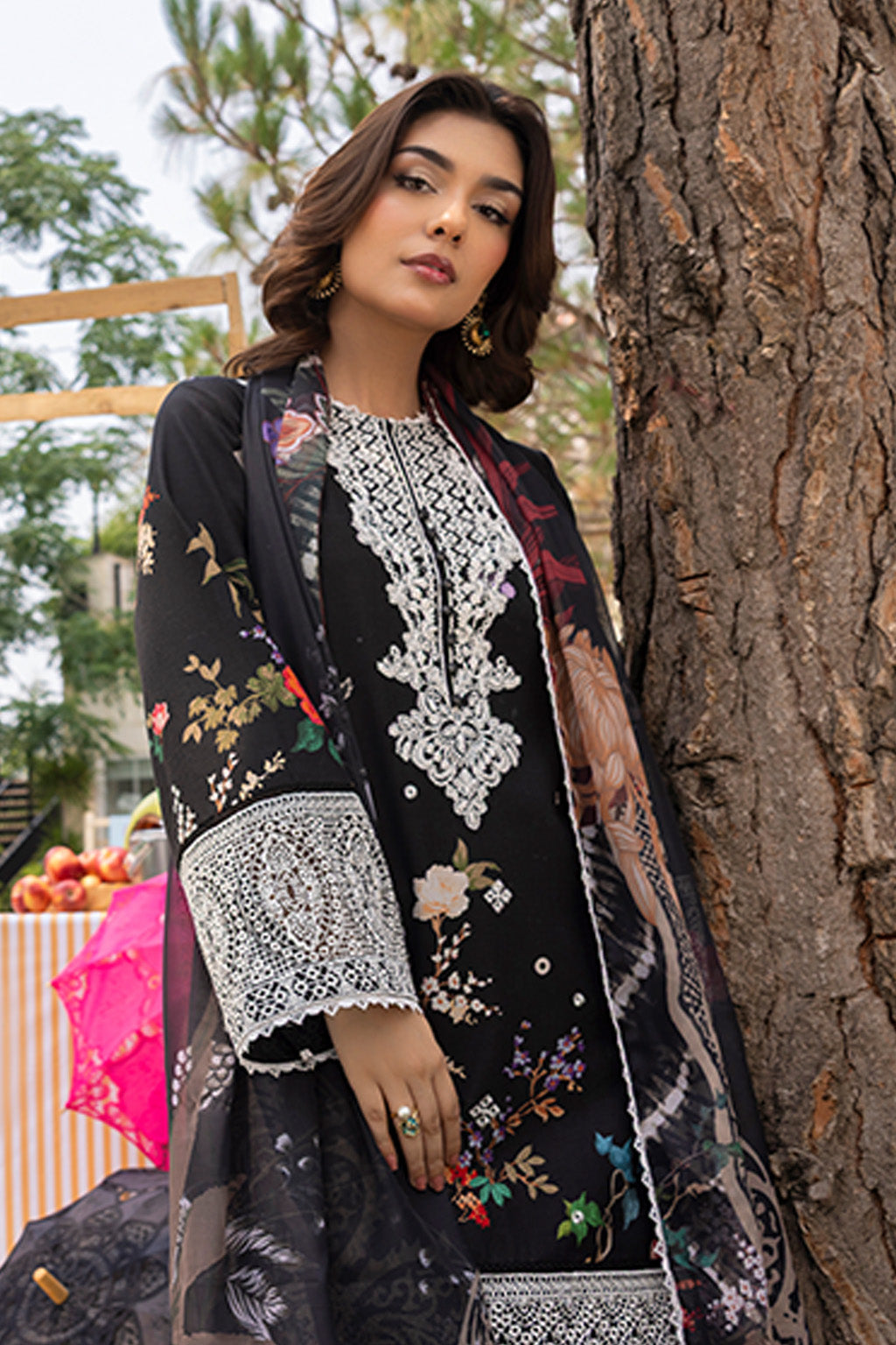 Mojito By Meeral Unstitched 3 Piece Lawn Collection'2025-Black - Zestel