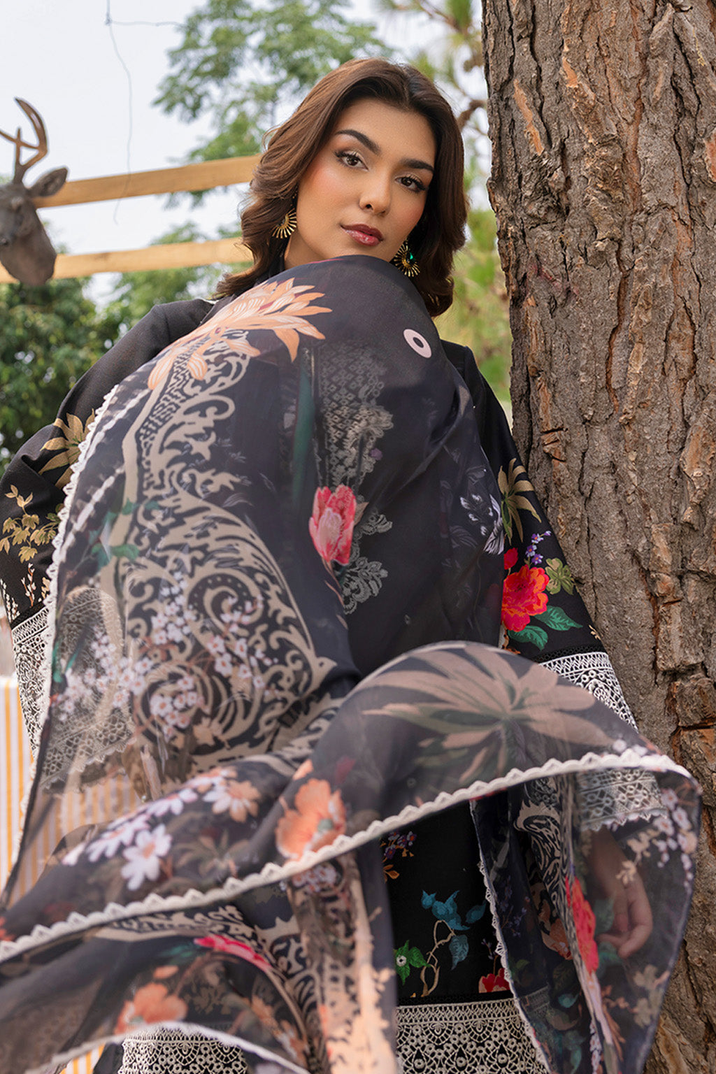 Mojito By Meeral Unstitched 3 Piece Lawn Collection'2025-Black - Zestel
