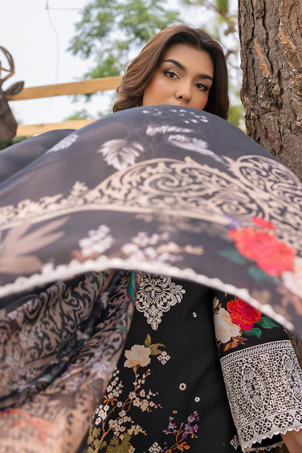 Mojito By Meeral Unstitched 3 Piece Lawn Collection'2025-Black - Zestel