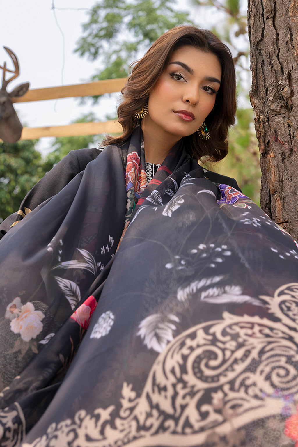 Mojito By Meeral Unstitched 3 Piece Lawn Collection'2025-Black - Zestel