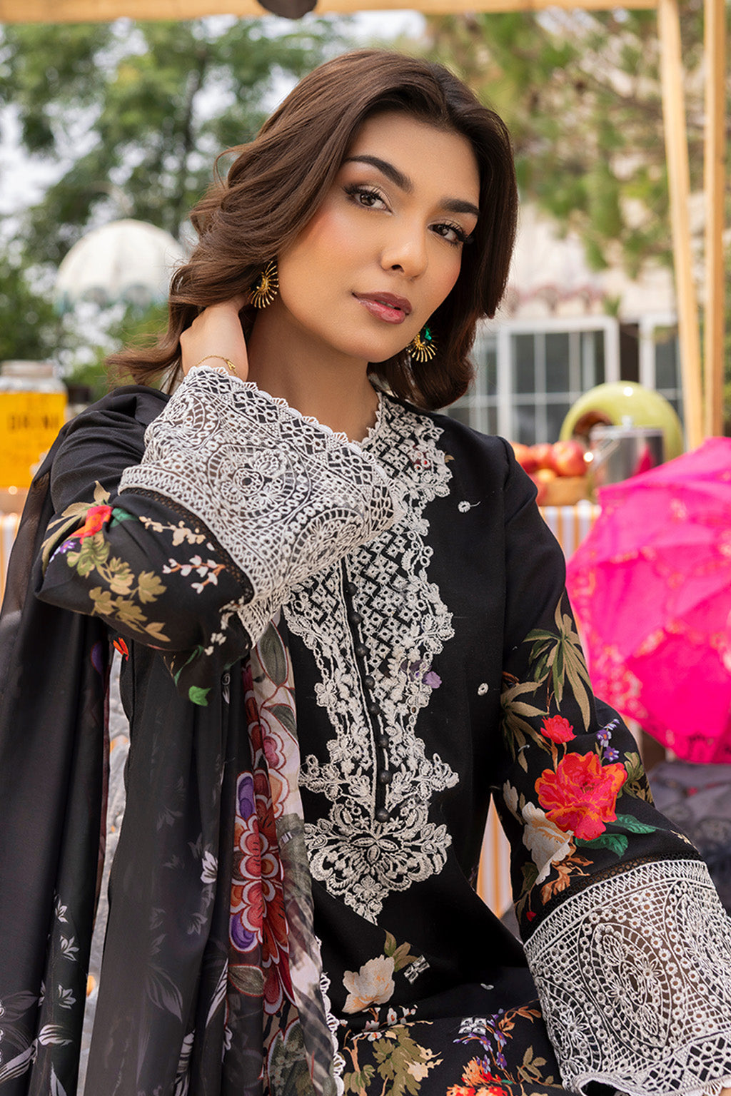 Mojito By Meeral Unstitched 3 Piece Lawn Collection'2025-Black - Zestel