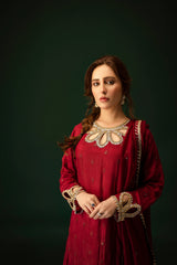 Deeya By Al Harir Stitched 3 Piece Formals Suit-AH015-DEEYA-MAROON