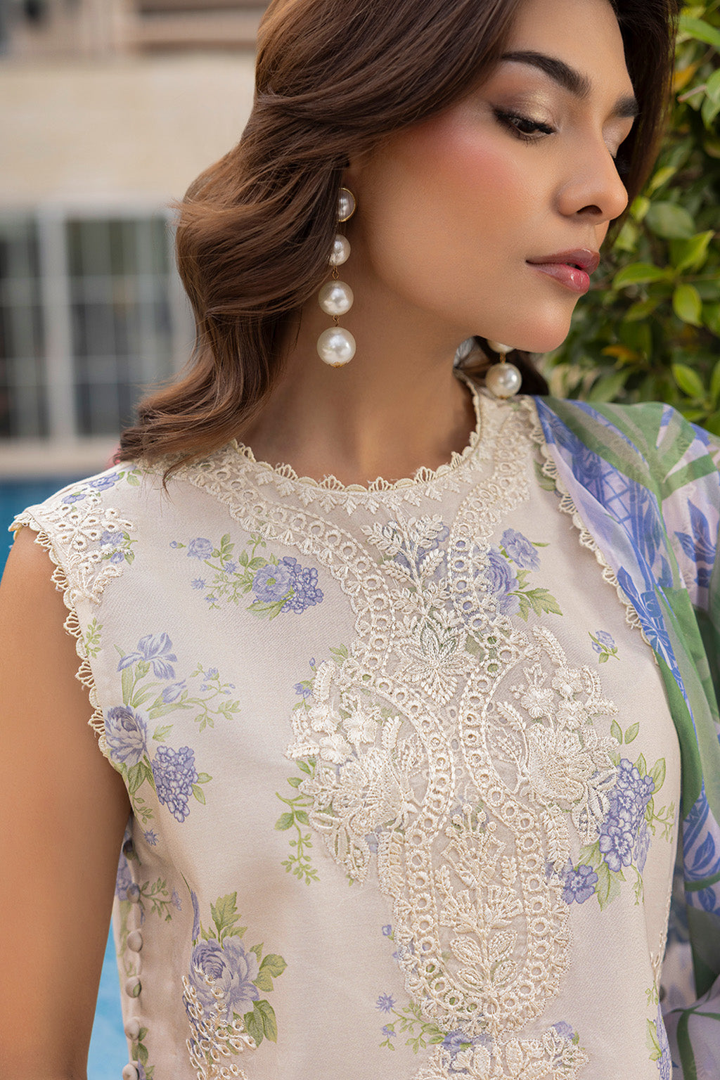 Mojito By Meeral Unstitched 3 Piece Lawn Collection'2025-Offwhite - Tropelle