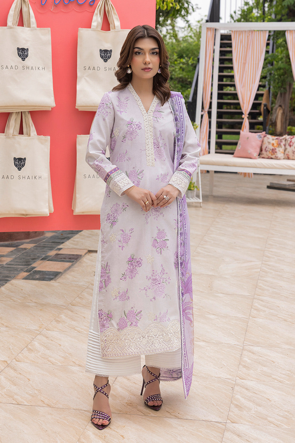 Mojito By Meeral Unstitched 3 Piece Lawn Collection'2025-Lilac Haze