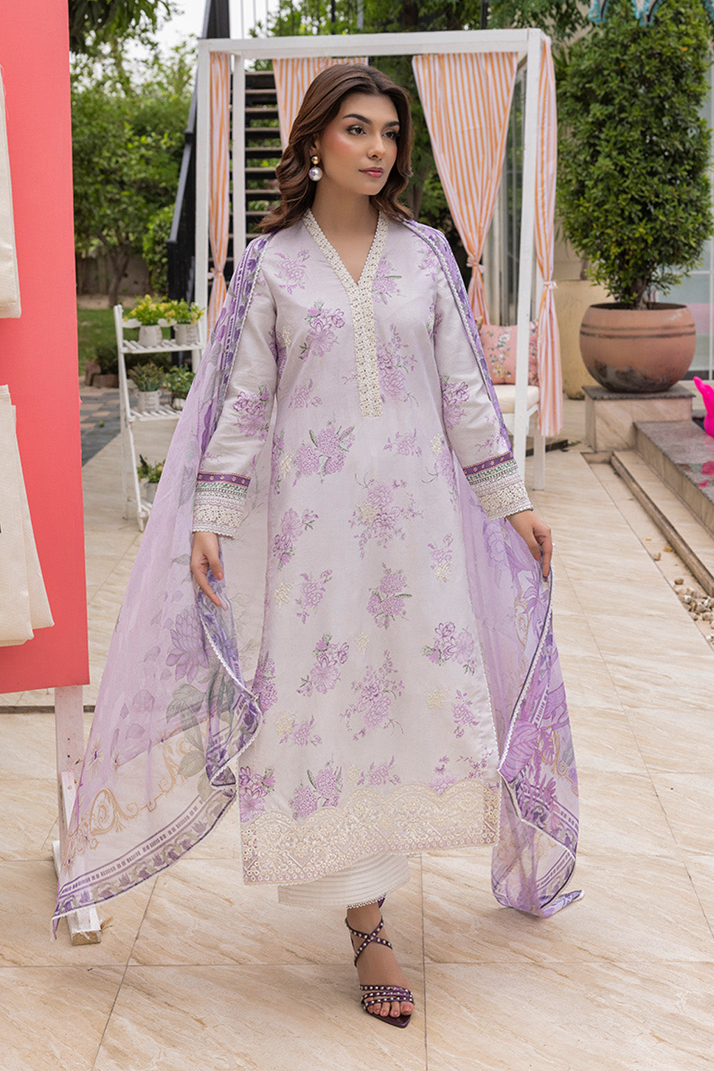 Mojito By Meeral Unstitched 3 Piece Lawn Collection'2025-Lilac Haze