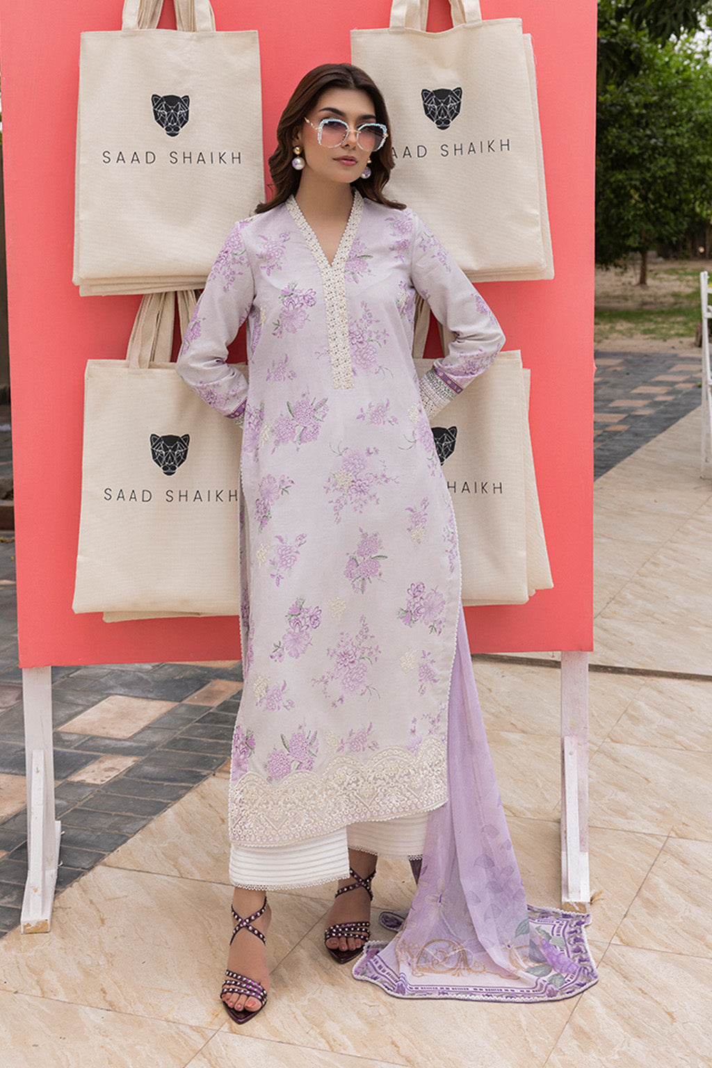 Mojito By Meeral Unstitched 3 Piece Lawn Collection'2025-Lilac Haze