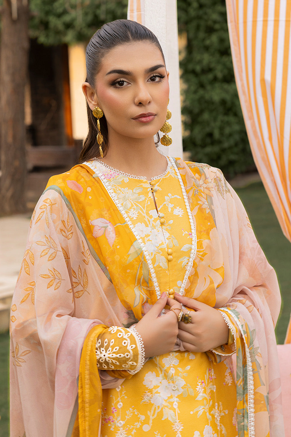 Mojito By Meeral Unstitched 3 Piece Lawn Collection'2025-Yellow - Amber Bloom