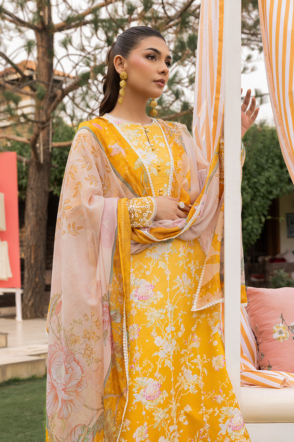 Mojito By Meeral Unstitched 3 Piece Lawn Collection'2025-Yellow - Amber Bloom