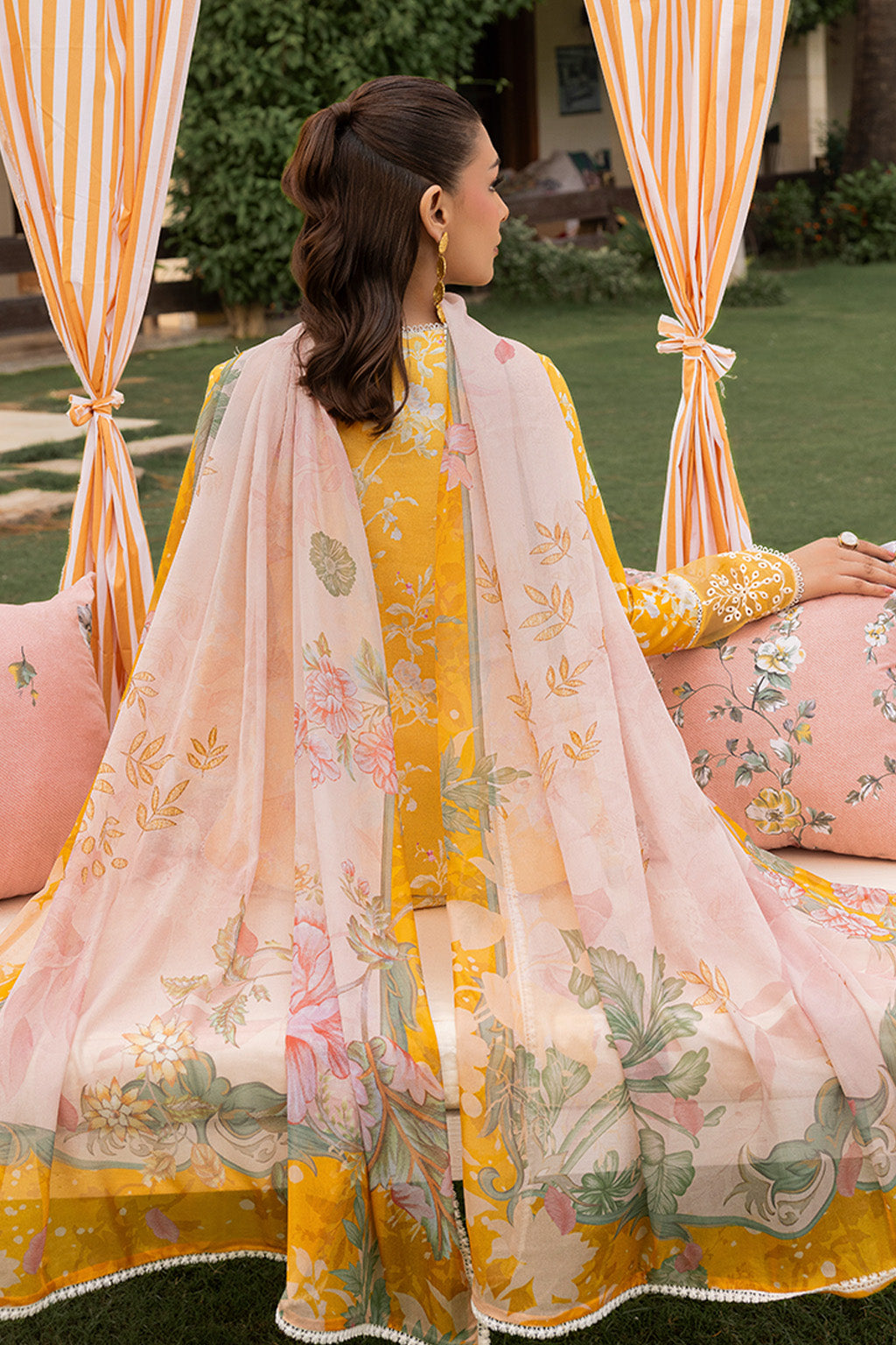 Mojito By Meeral Unstitched 3 Piece Lawn Collection'2025-Yellow - Amber Bloom