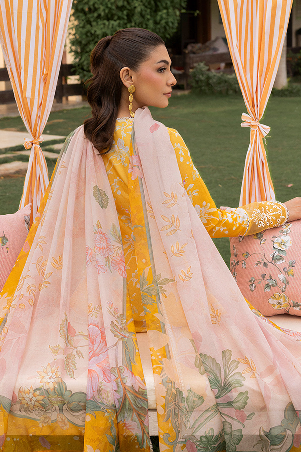 Mojito By Meeral Unstitched 3 Piece Lawn Collection'2025-Yellow - Amber Bloom