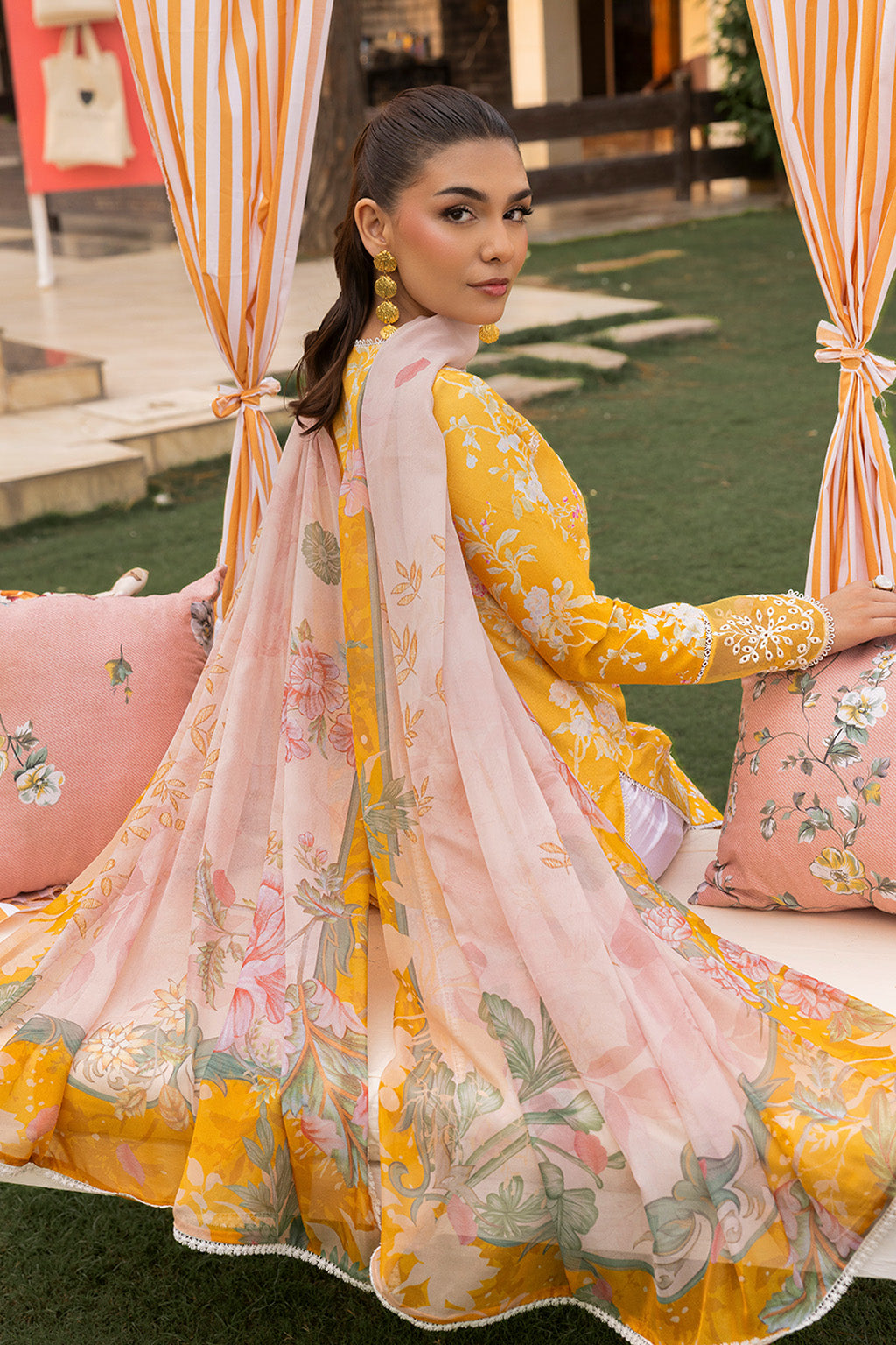Mojito By Meeral Unstitched 3 Piece Lawn Collection'2025-Yellow - Amber Bloom