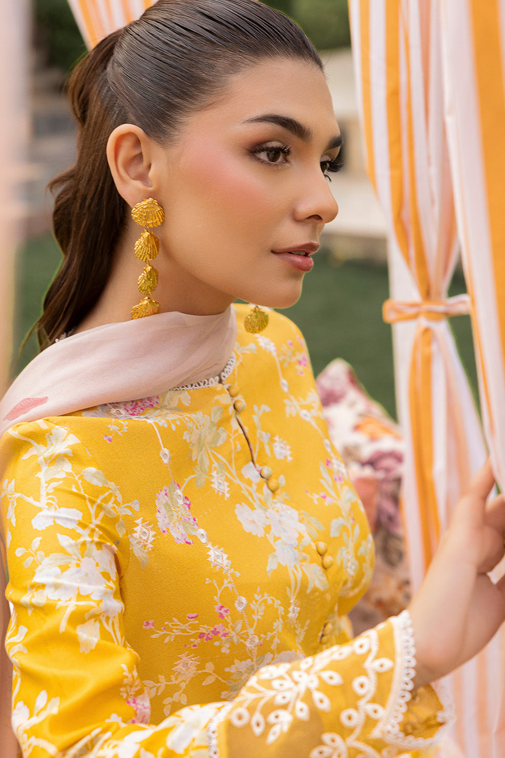 Mojito By Meeral Unstitched 3 Piece Lawn Collection'2025-Yellow - Amber Bloom