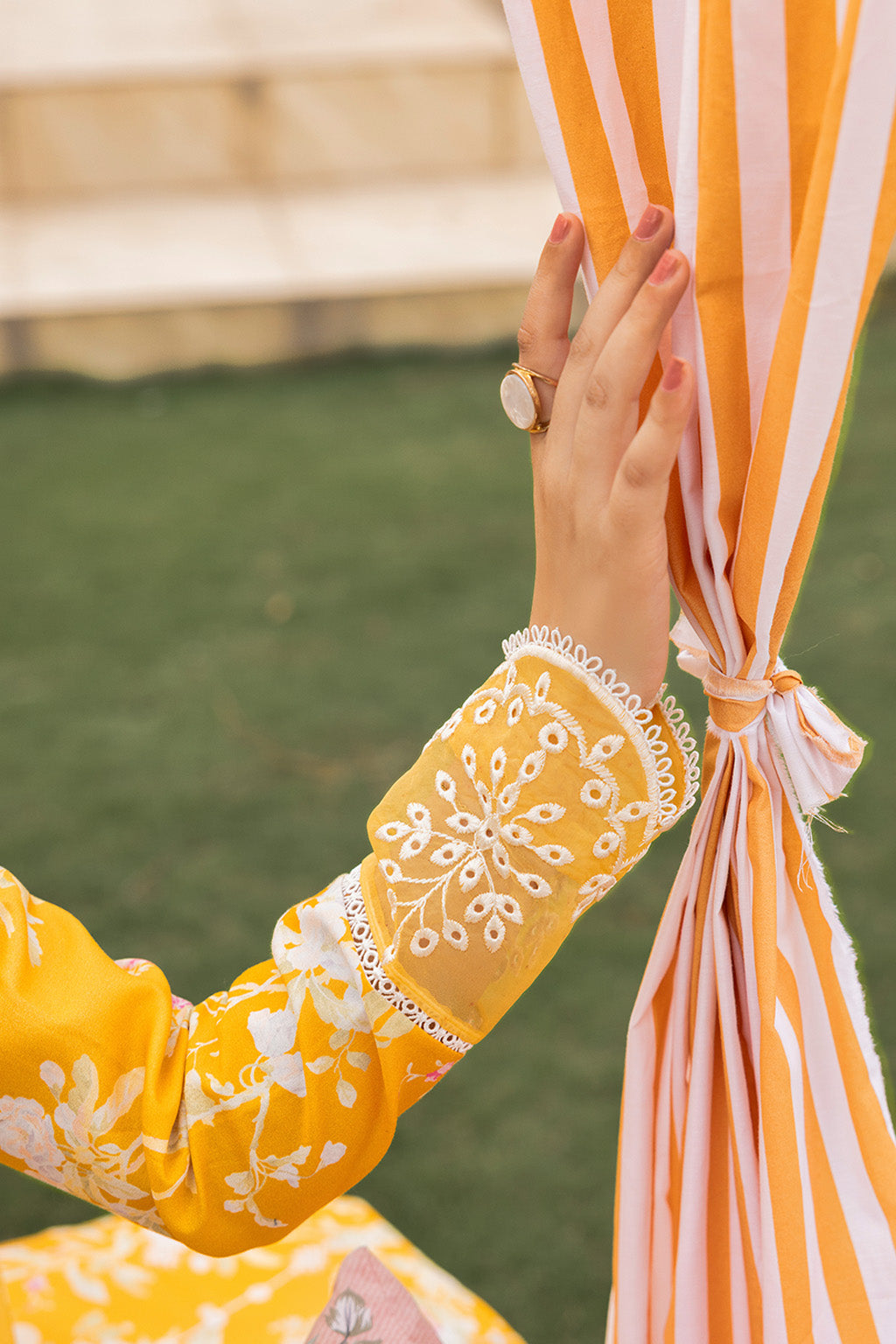 Mojito By Meeral Unstitched 3 Piece Lawn Collection'2025-Yellow - Amber Bloom