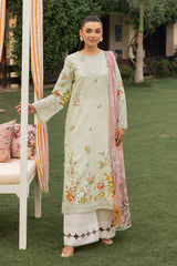 Mojito By Meeral Unstitched 3 Piece Lawn Collection'2025-Pista - Floral Mirage