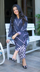 Dhaga Stitched 2 Piece Solids Crepe Summer Collection'2025-Charcoal