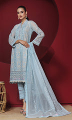 Shamooz Stitched 3 Piece Formals Collection'2025-Light Blue SEM-0750