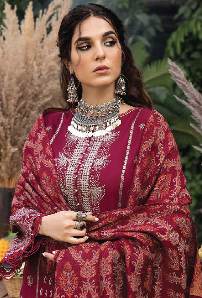 Denara By Humdum Unstitched 3 Piece Winter Shawl Collection'2024