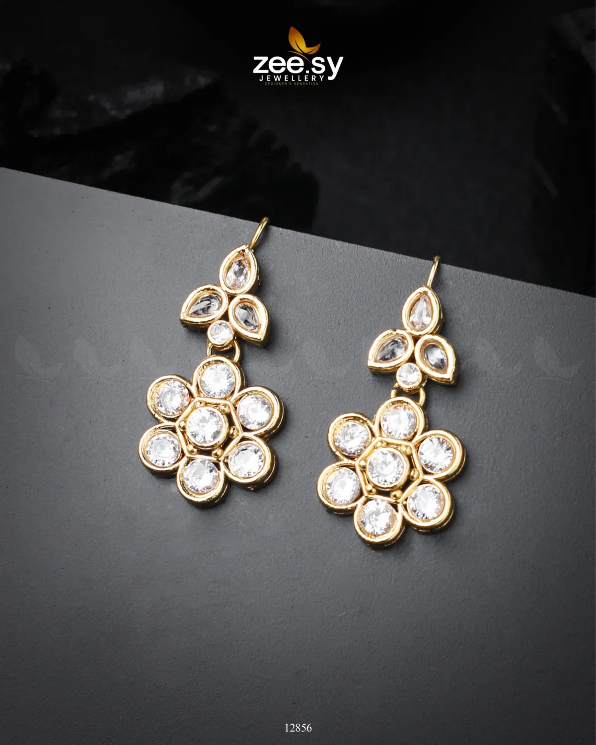 Primrose Earrings Golden White - Zeesy Jewellery