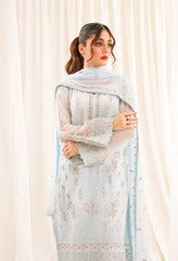 Zouj Unstitched 3 Piece Luxe Chiffon Edit Collection'2025-Blush Blue