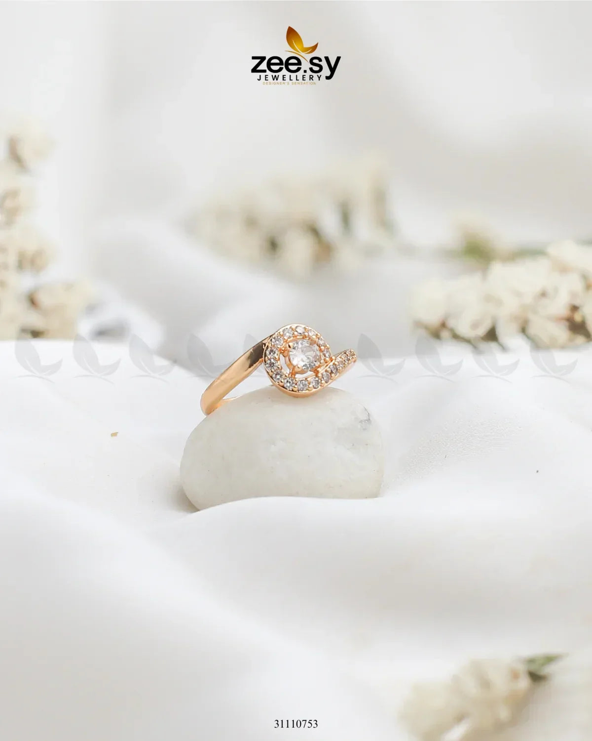 Elyora Ring Golden - Zeesy Jewellery