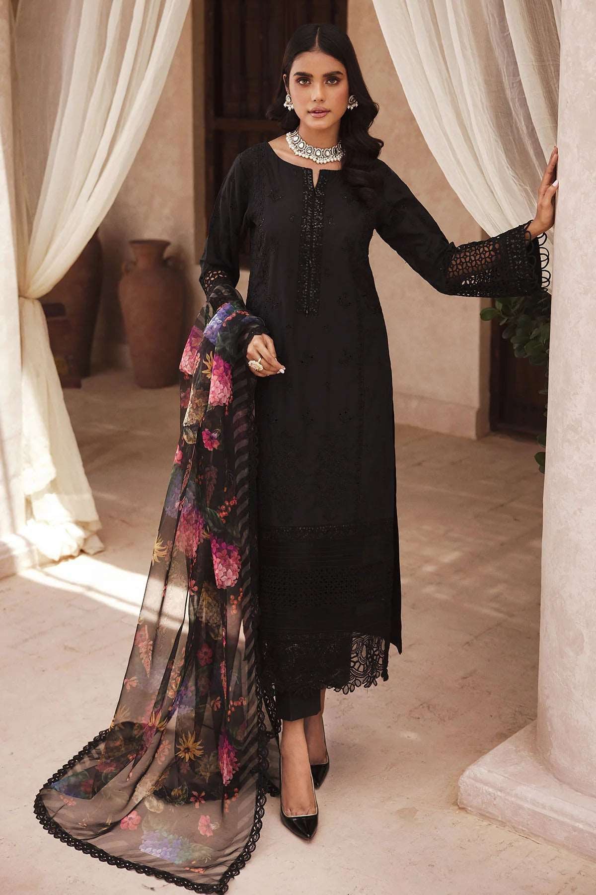 Amal by Motifz Unstitched 3 Piece Digital Print Emb Lawn Collection'2023-D-3742-Zora