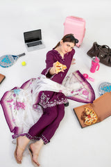 Modern Saheli By Tawakkal Stitched 3 Piece Fancy Emb Lawn Suit-D-3781