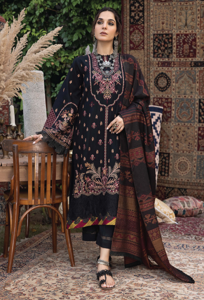 Denara By Humdum Unstitched 3 Piece Winter Shawl Collection'2024