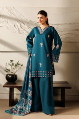 Mistfall By Panache Apparel Stitched 2-3 Piece Emb Cotton Ramadan Edit Suit-Mystique