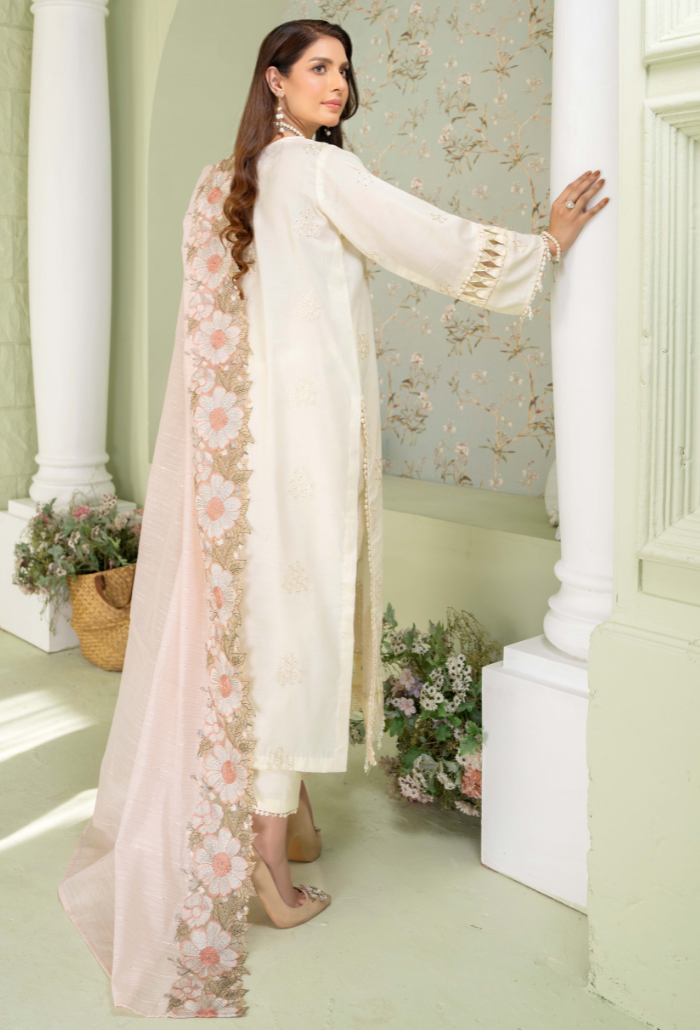 Baad e Baharaan By Humdum Unstitched 3 Piece Emb Lawn Collection'2024-D-01