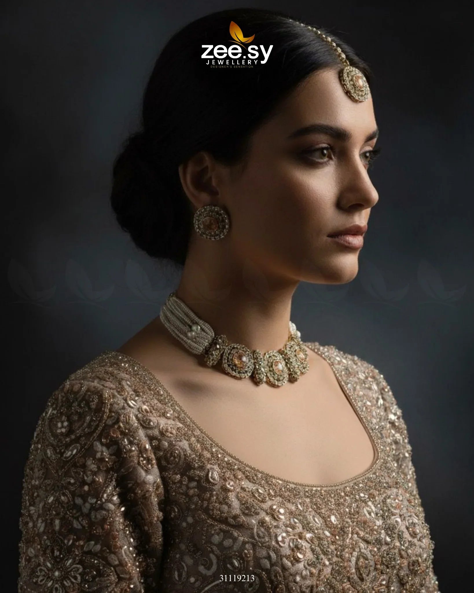 Equinox Stone Pearl Choker Set - Zeesy Jewellery