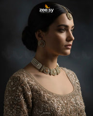 Equinox Stone Pearl Choker Set - Zeesy Jewellery