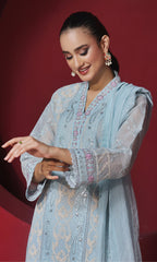 Shamooz Stitched 3 Piece Formals Collection'2025-Light Blue SEM-0750