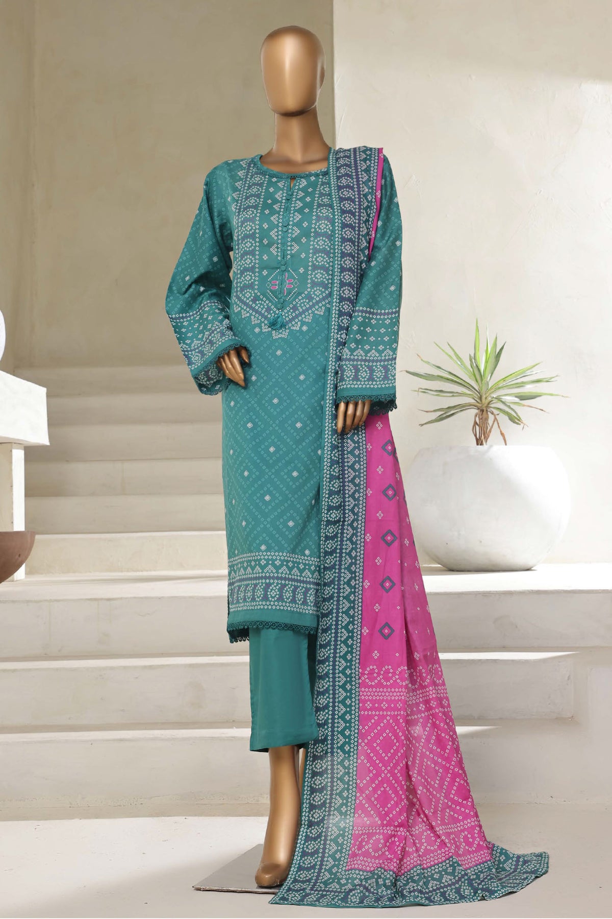 Sada Bahar Stitched 3 Piece Printed Lawn Vol-05 Collection'2025-PR-397-Green